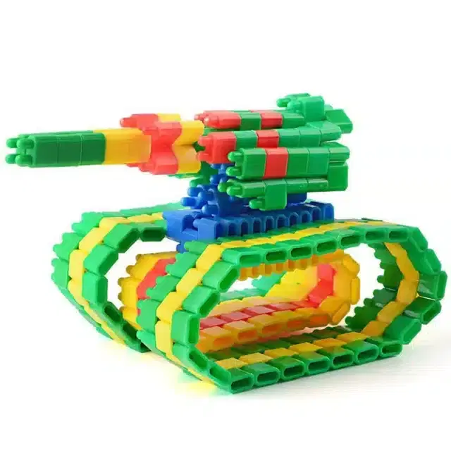 Plastic Educational Bullet 200 Pcs Building Blocks Toy Set for Kids, Multicolor