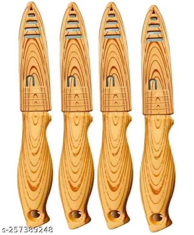 Stainless Steel Fruits Cutting Knife with Blade Cover Case, Gold, Pack of 4