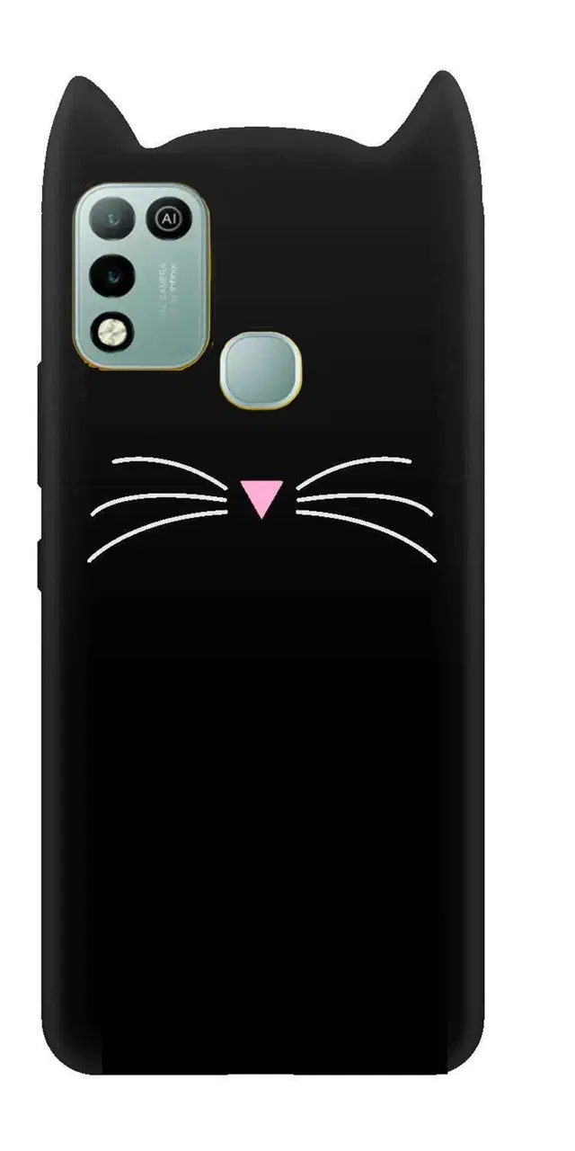 Rubber Mobile Back Cover for Infinix Smart 5 (Black)