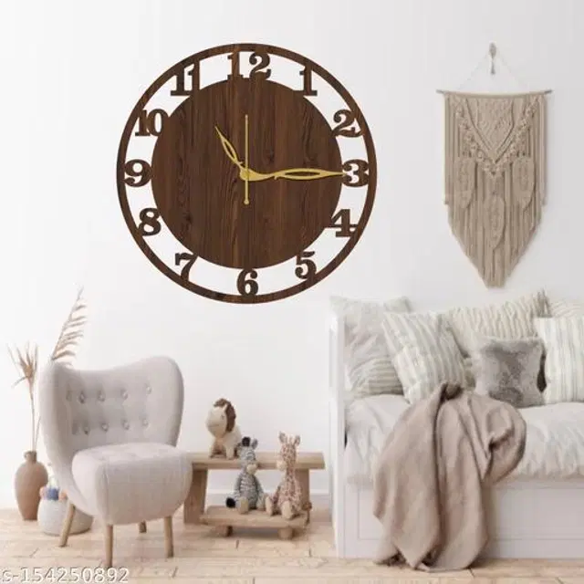 Wooden Wall Clock, Brown