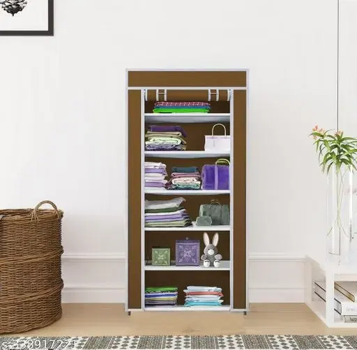 Plastic 6 Layer Collapsible Multipurpose Rack, Brown