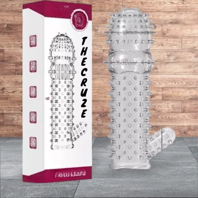 A R Silicone Crystal Dotted Condom for Men, Transparent
