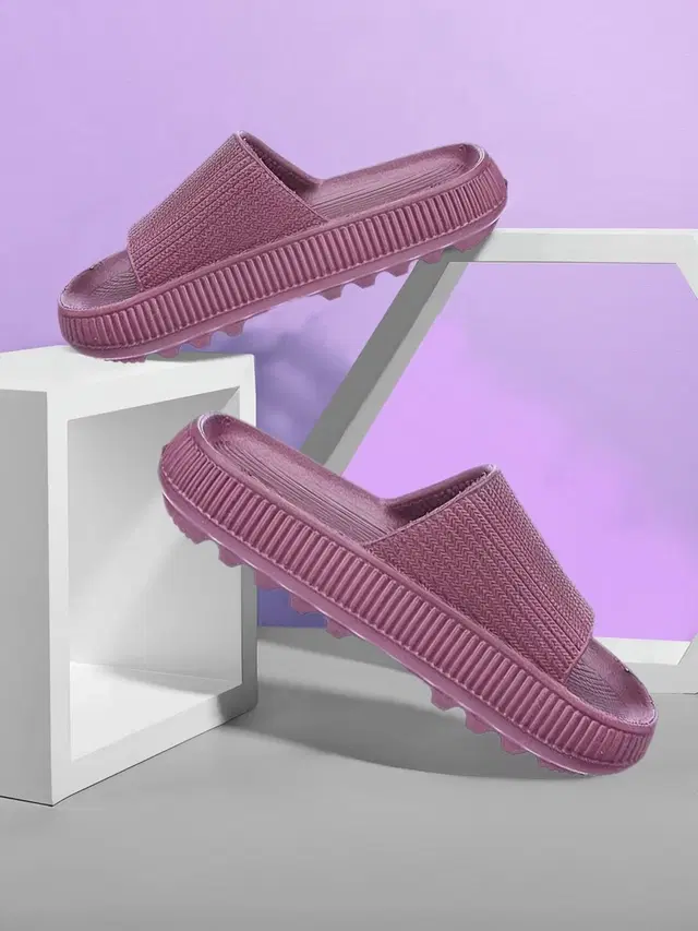 Aqualite Sliders for Women (Purple, 8 UK/India)
