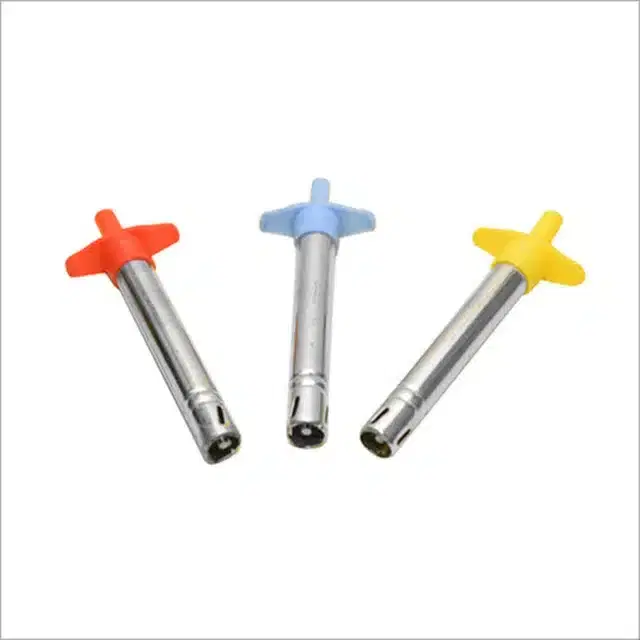 Stainless Steel Gas Lighter, Multicolor, Pack of 3