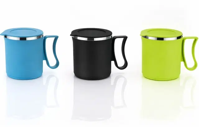 Stainless Steel Coffe Mug, Multicolour, Pack of 3 (300 ML)