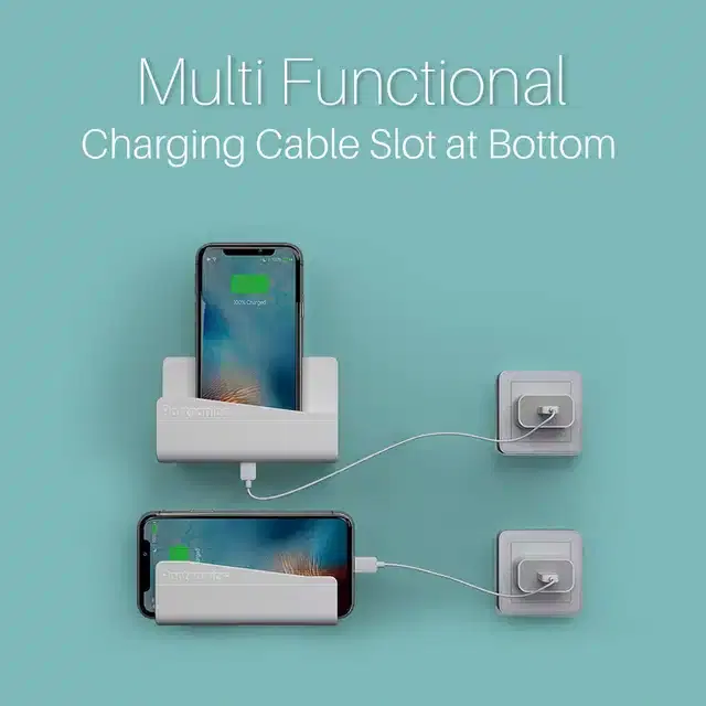 Wall Hanging Mobile Holder with Adhesive Strips, Multicolor