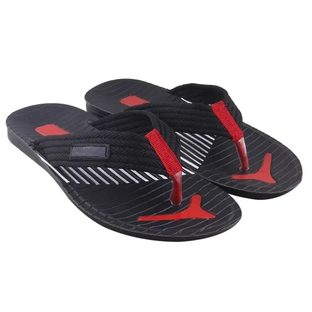 Slippers for Men, Black & Red (7)