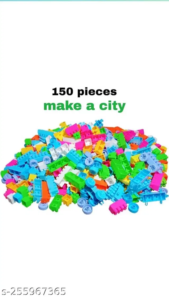 Plastic 150 Pcs Block Toys Set for Kids, Muticolor, Set of 1