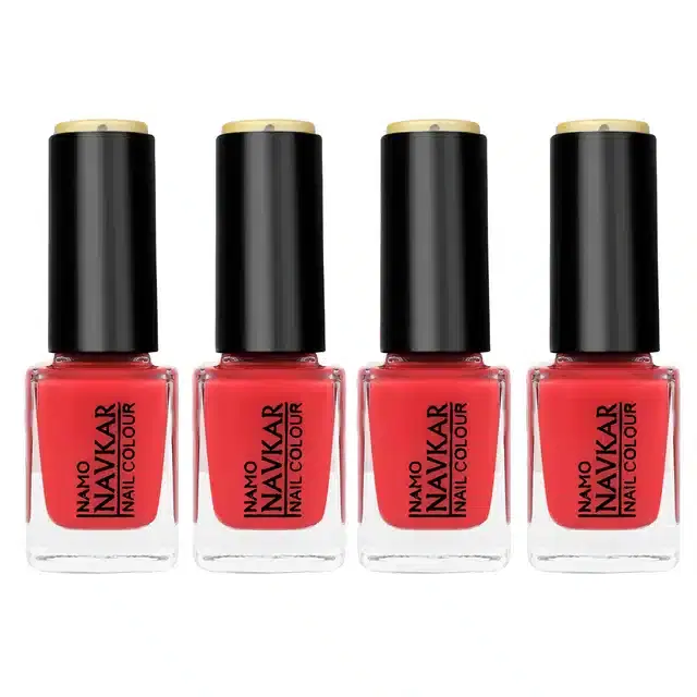 Nail Paint for Women, Orange, Pack of 4