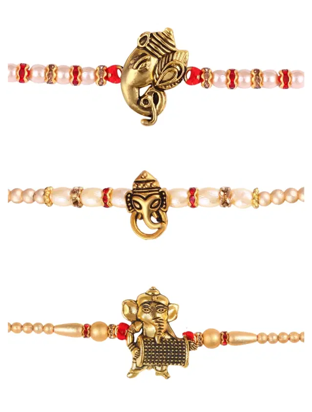 Designer Rakhi for Rakshabandhan, Multicolor, Pack of 3