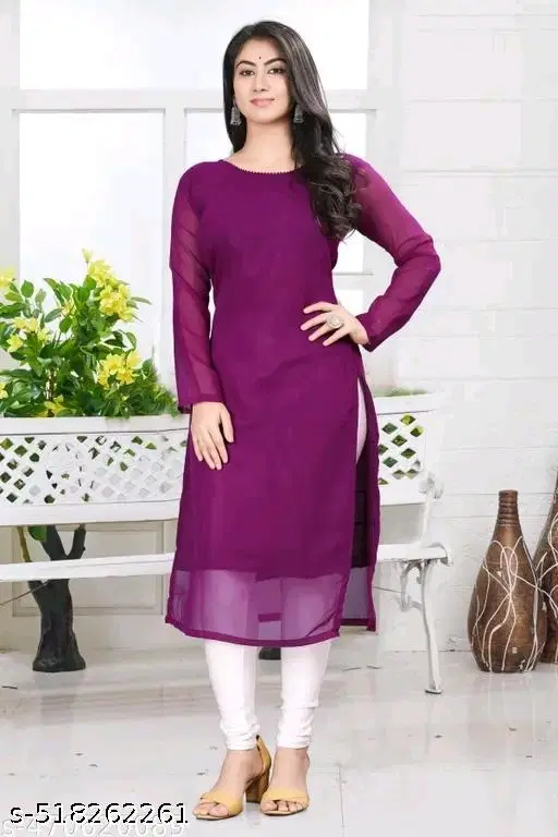 Georgette kurti for Women,  Purple  (S)