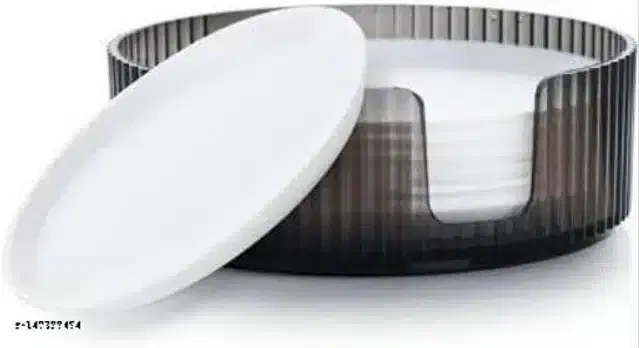 Plastic Tea Coasters, White, Pack of 6