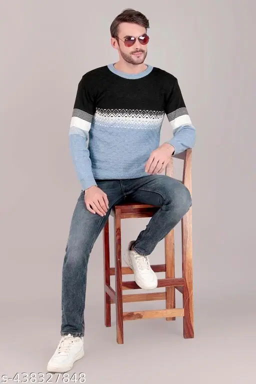 Full Sleeves Sweater for Men (Multicolor, L)
