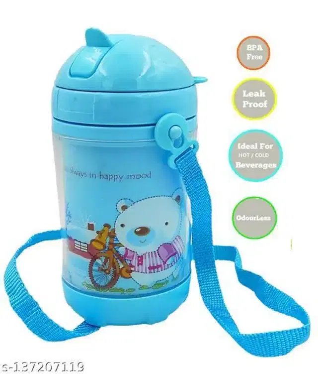 Sipper Water Bottle for Kids, Blue