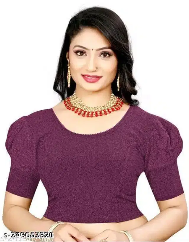 Half Sleeves Blouse for Women (Purple, 26)