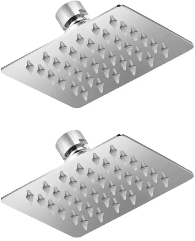 Stainless Steel Shower Head, Silver, 4x4 inches, Pack of 2