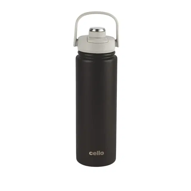 Cello Duro Metro Stainless Steel Bottle, 800 ml, Black | Pack Of 1 | Leak-Proof Cap | Rust-Free Stainless Steel