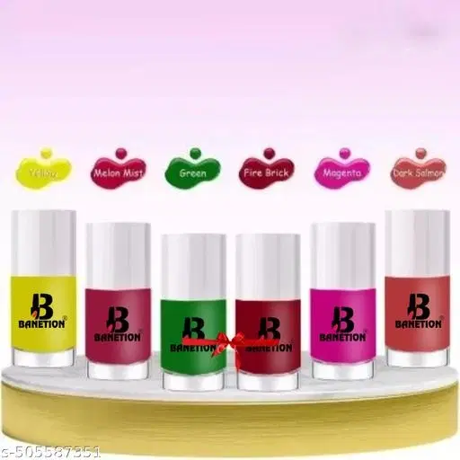 Banetion Matte Nail Polish, Multicolor, Pack of 6