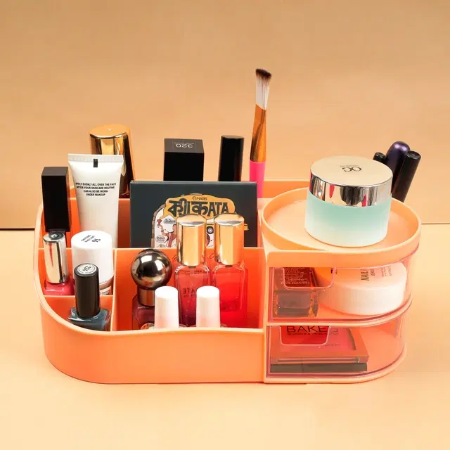 Plastic Cosmetic Organizer Box, Multicolor