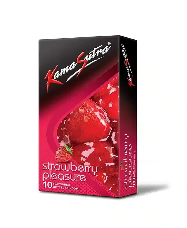Kamasutra Strawberry Flavored Condoms, Pack of 10