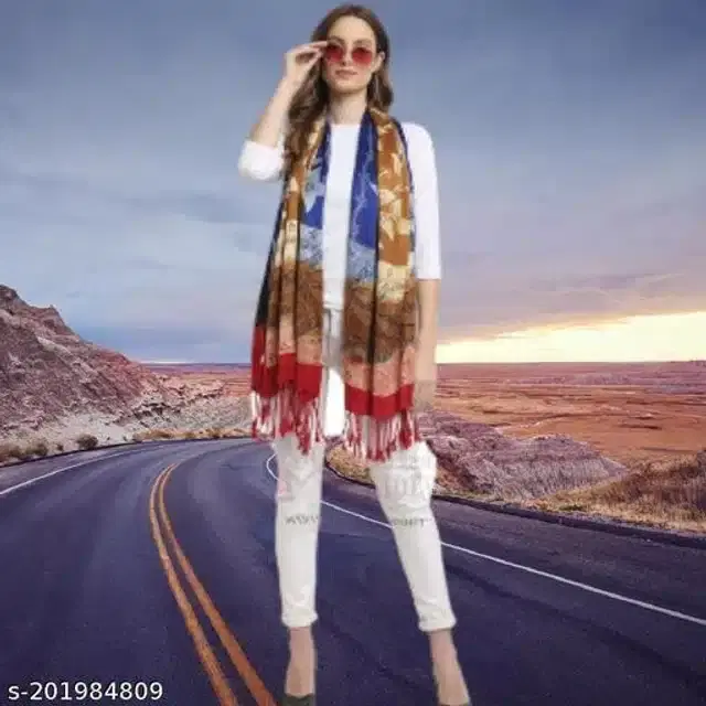Viscose Rayon Scarf for Women (Multicolor, 1.8 m)