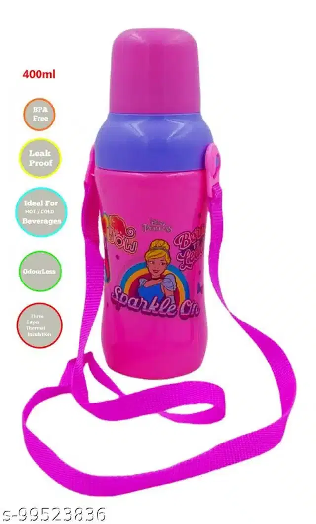 Plastic Water Bottle, Pink, 400 ml