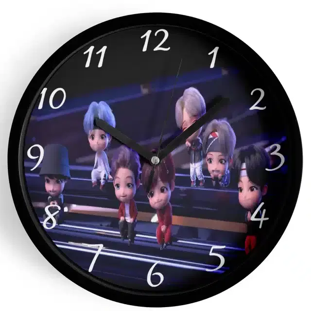 HD Printed Plastic Wall Clock, Multicolor, 10x10 Inches