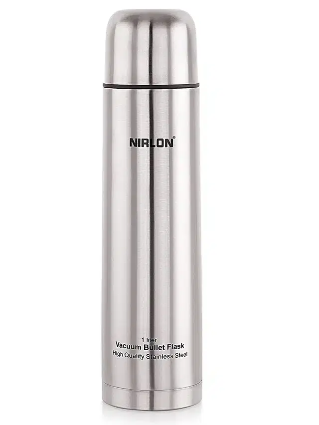 Stainless Steel Double Wall Vacuum Insulated Water Bottle, Silver, 1000 ml