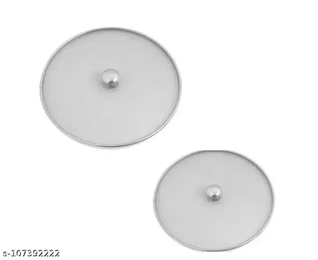 Metal Net Lids, Silver, Set of 2