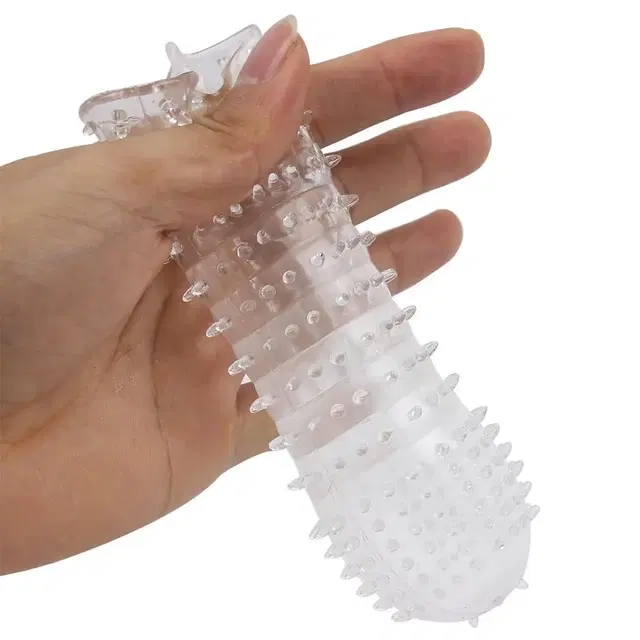 Crystal Dotted Reusable Condom for Men, Transparent