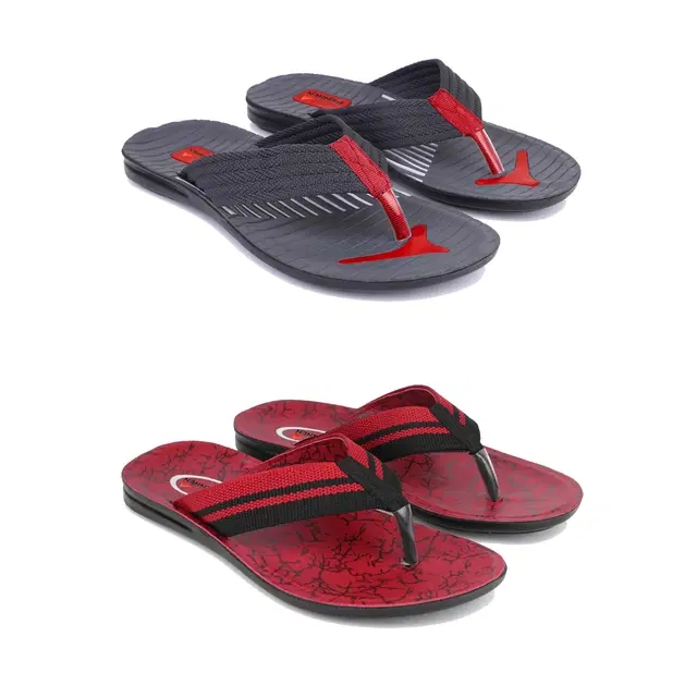 Combo of Flipflops for Men, Set of 2 (Multicolor, 7)