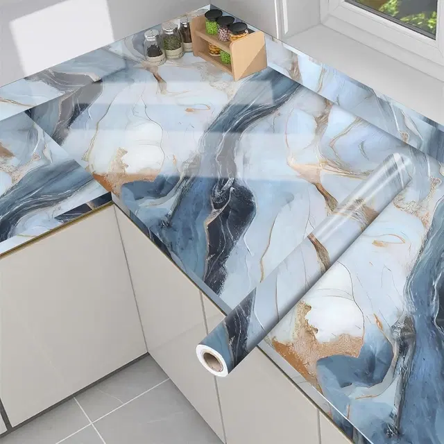 White Gold Luxury High Glossy  WaterProof , Stain Resistance Wallpaper [60*200 cm]