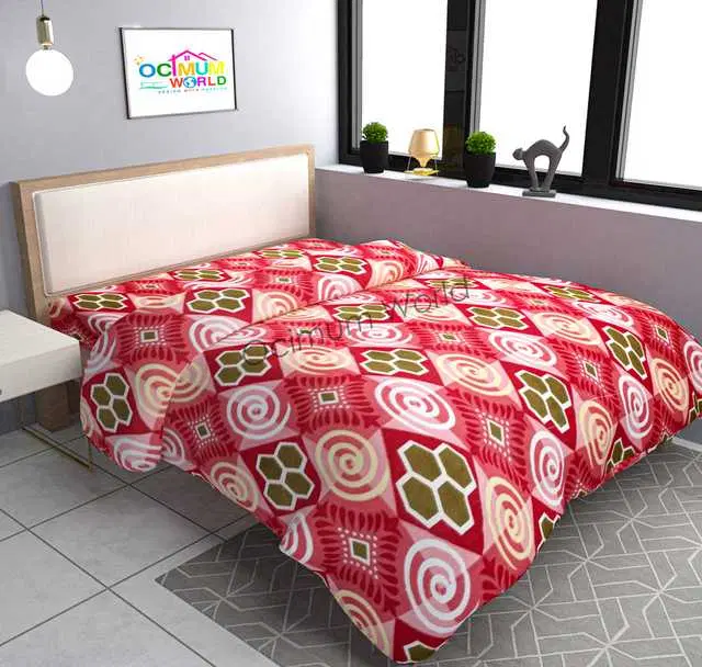 MORADO Double Bed Woolen Fabric Quilt Cover for Winters, Orange, 90X100 Inches, M-14