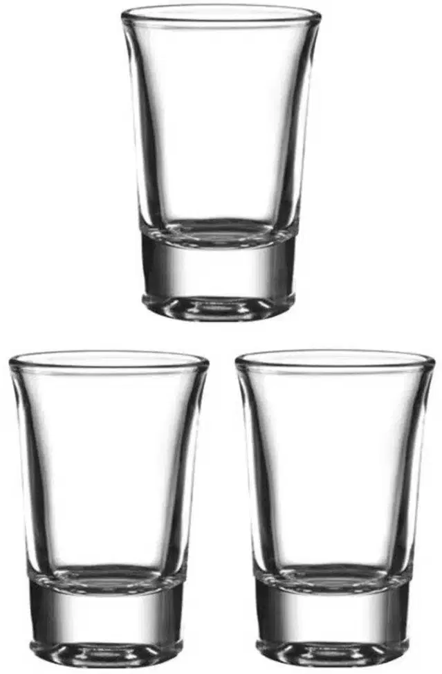 Liquor cum Cocktail Glasses, Transparent, 30 ml, Pack of 3
