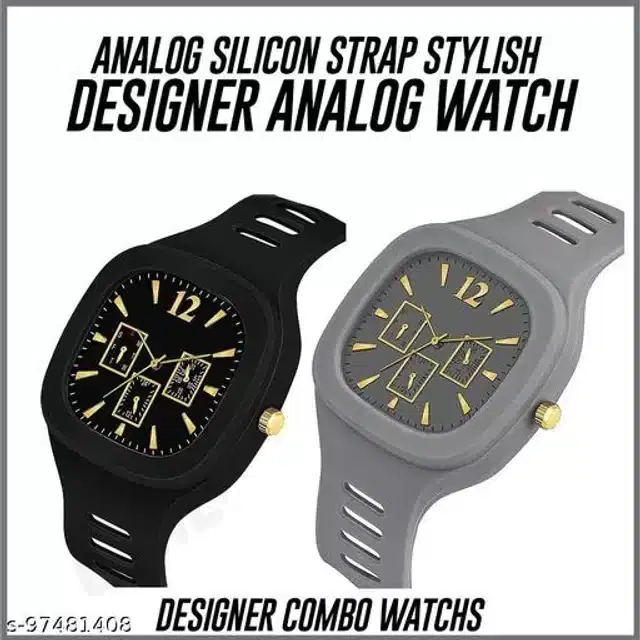 Analog Watch for Men & Boys, Set of 2 (Multicolor)