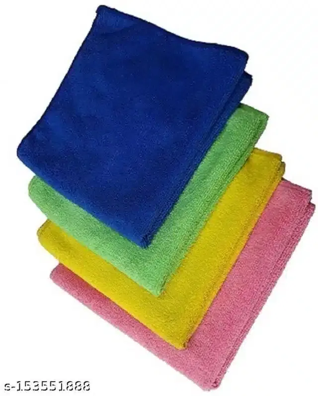 Microfiber Bath Towel, Multicolor, 40x40 cm, Pack of 4