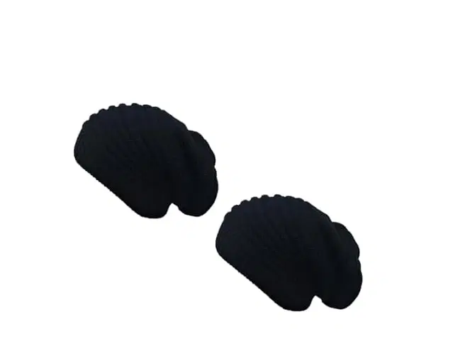 Woolen Beanie Caps for Men & Women, Pack of 2 (Black, Free Size)