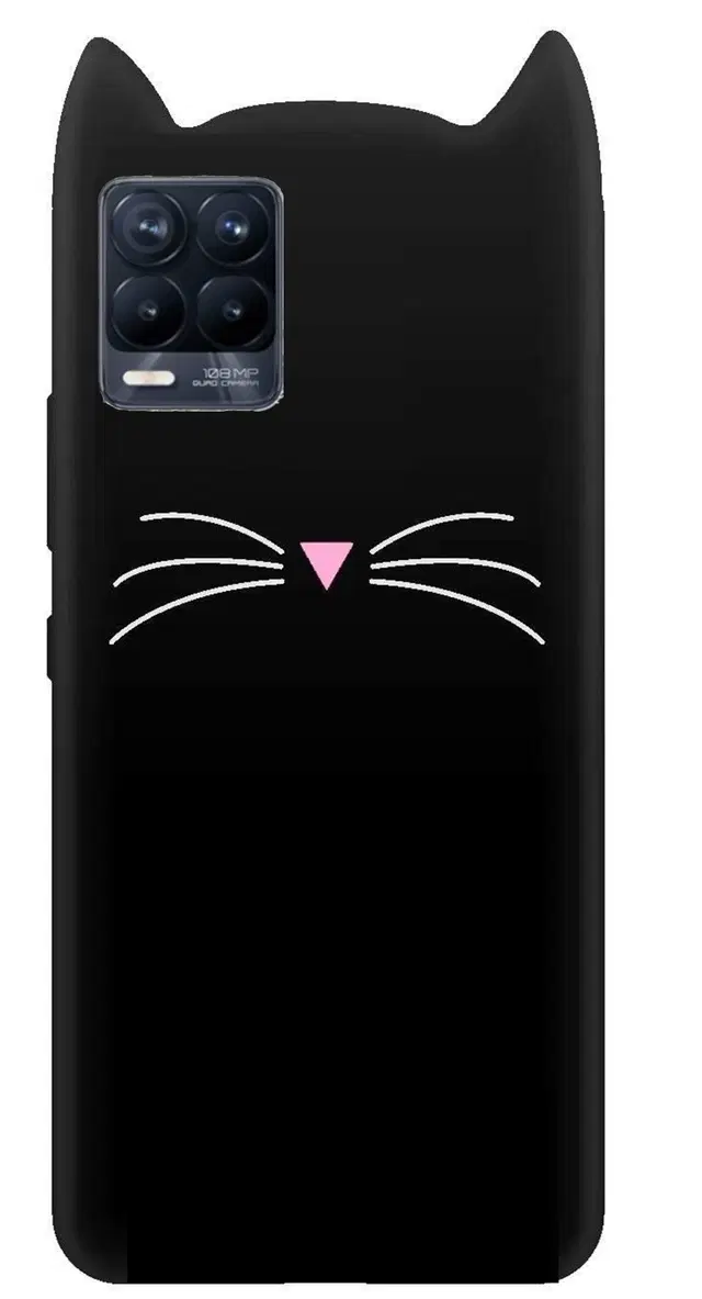 Rubber Mobile Back Cover for Realme 8 Pro (Black)