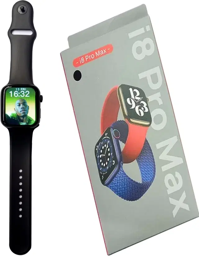 I8 Pro Maxx Smart Watch for Men & Women, Black