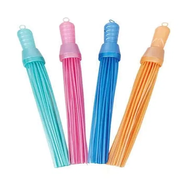 Plastic Brooms Bathroom & Home Floor Cleaning, Multicolor, Pack of 4