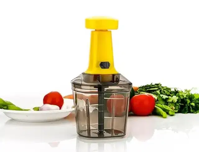 Manual Hand Press Vegetable Chopper, Multicolor, 1000 ml
