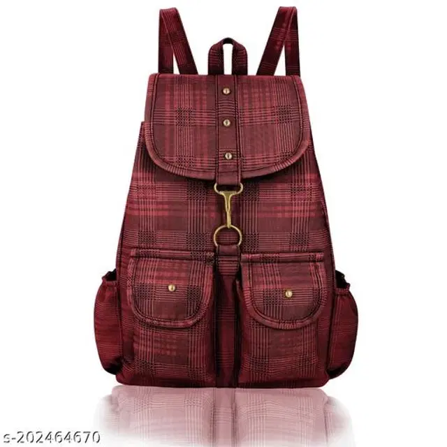 PU Backpack for Women (Maroon)
