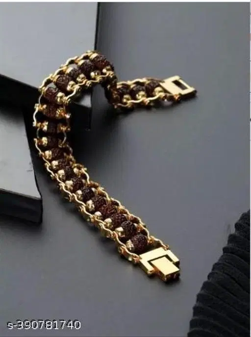Gold Plated Rudraksh Bracelet for Men