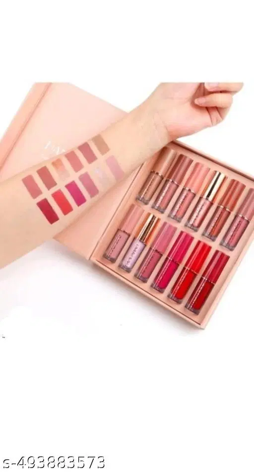 Liquid Lipstick for Women, Multicolor, Pack of 12