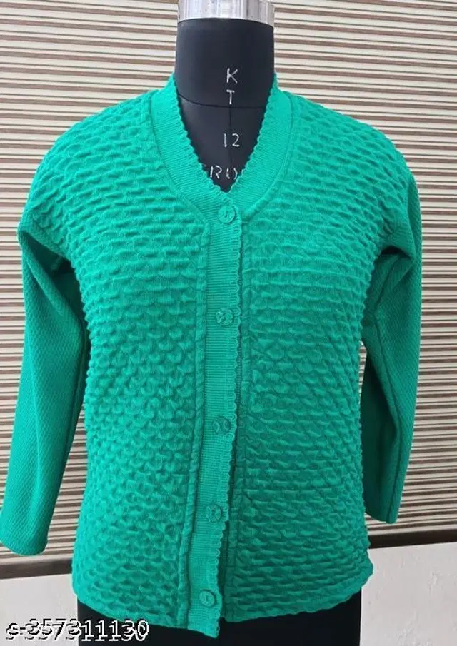 Woolen Sweater for Women (Sea Green, M)