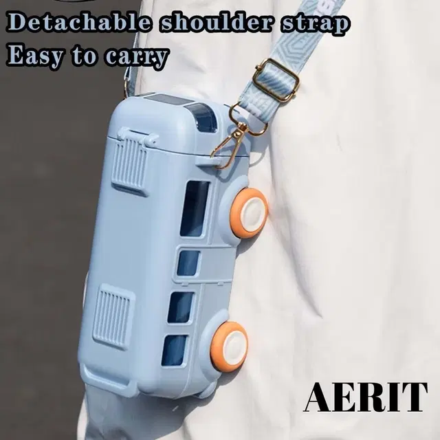 Plastic Bus Shape Sipper Bottle for Kids, Multicolor (1000 ml)