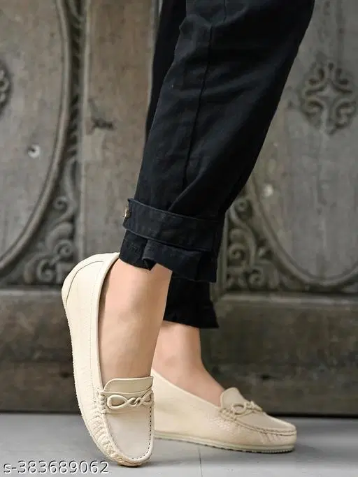 Shoetopia Loafers for Women (Cream, IND-3)