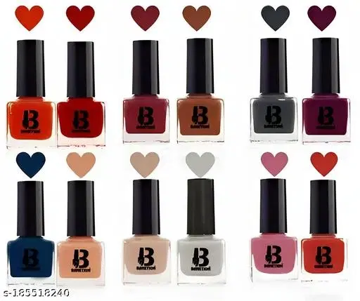 Banetion Matte Nail Polish, Multicolor, Pack of 12