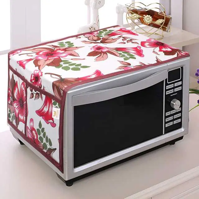 Aradhya Enterprises Pvc Water & Dustproof Oven Top Cover With 4 Pockets Suitable For Upto 30 Litre Capacity, Red, 14X36 Inches, Wi-12