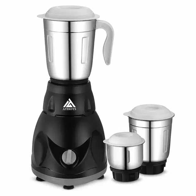 Athots CNC 555W Juicer Mixer Grinder [3 Jars, Black]